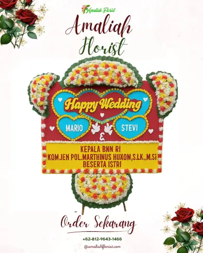 Karangan Papan Bunga Pernikahan di Pondokkaso Landeuh